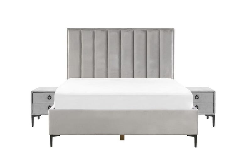 Sezanne Ramsäng 160x200 cm, Sammet/Grå
