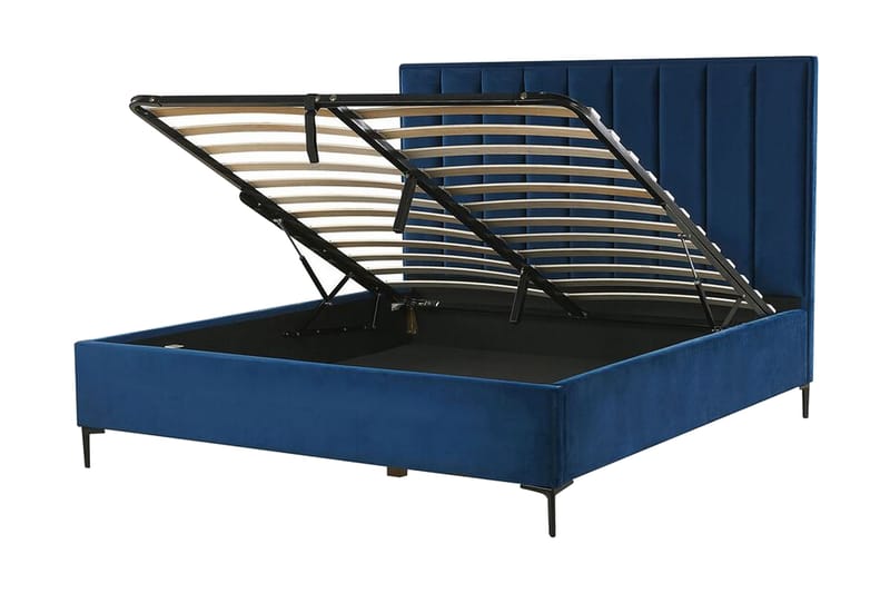 Sezanne Ramsäng 180x200 cm med Förvaring - Sammet/Blå - Möbler - Säng - Ramsäng