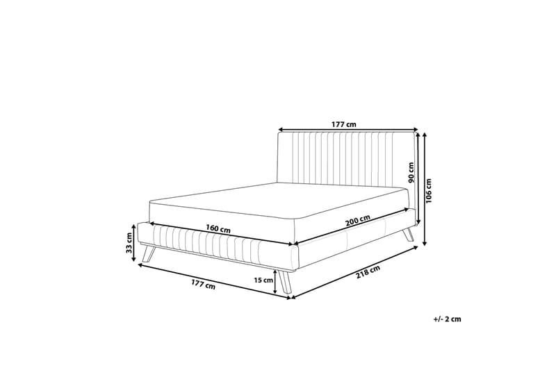 Talence Dubbelsäng 160|200 cm - Blå - Ramsäng