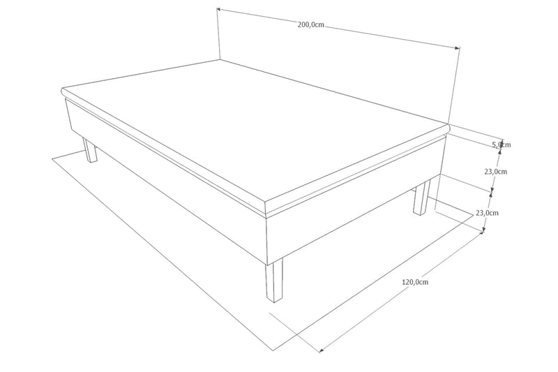 Viken Bas Ramsäng 120x200 Ancona - Ancona Grå - Möbler - Säng - Komplett sängpaket