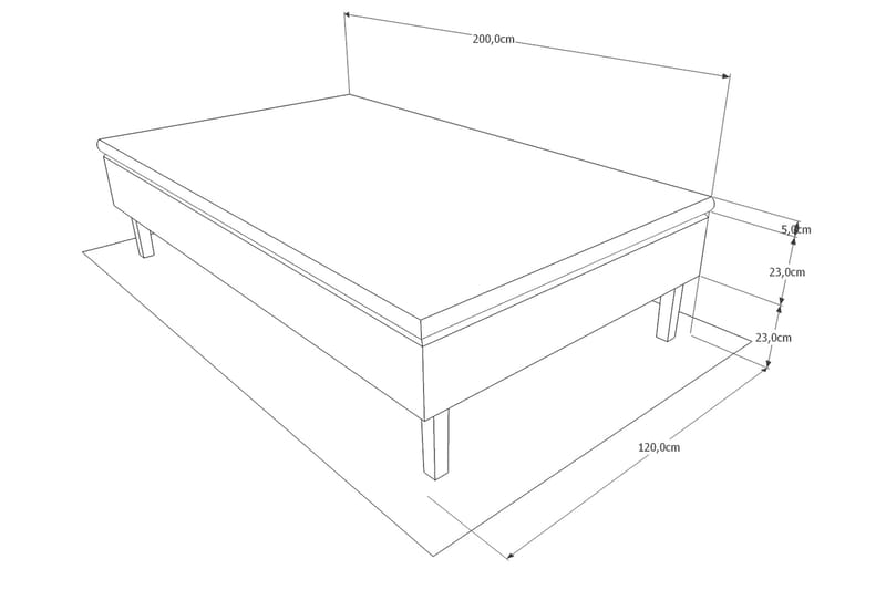 Viken Bas Ramsäng 120x200 Ancona - Ancona Grå - Möbler - Säng - Komplett sängpaket