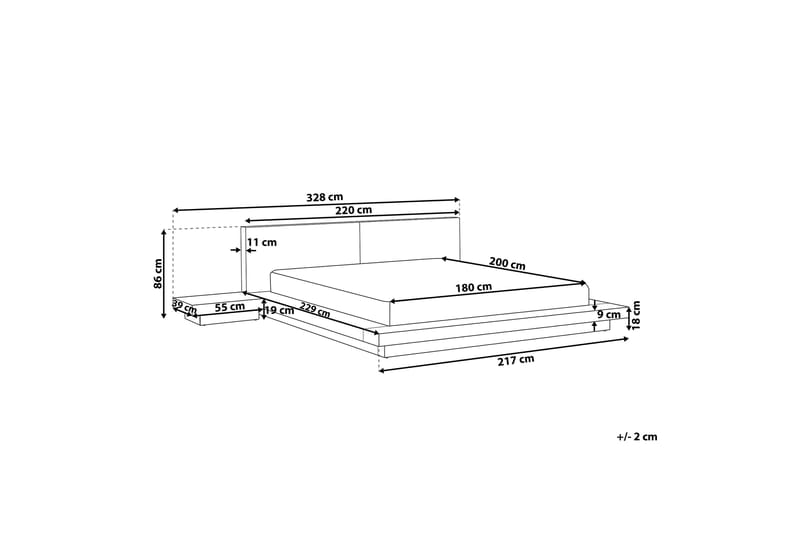 Zen Dubbelsäng 180|200 cm - Brun - Möbler - Säng - Sängram & sängstomme