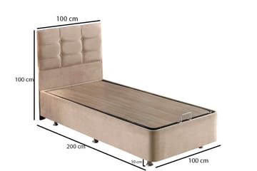 Reghum Kontinentalsäng 100x200 cm - Ljusbrun - Möbler - Säng - Komplett sängpaket