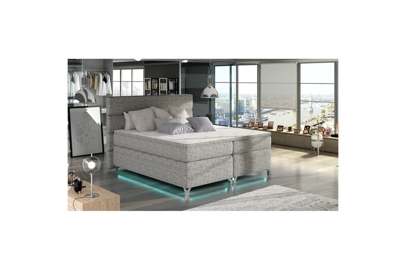 Resårbotten Eltap Amadeo med LED, Berlin 01, Grå, 180x200 cm