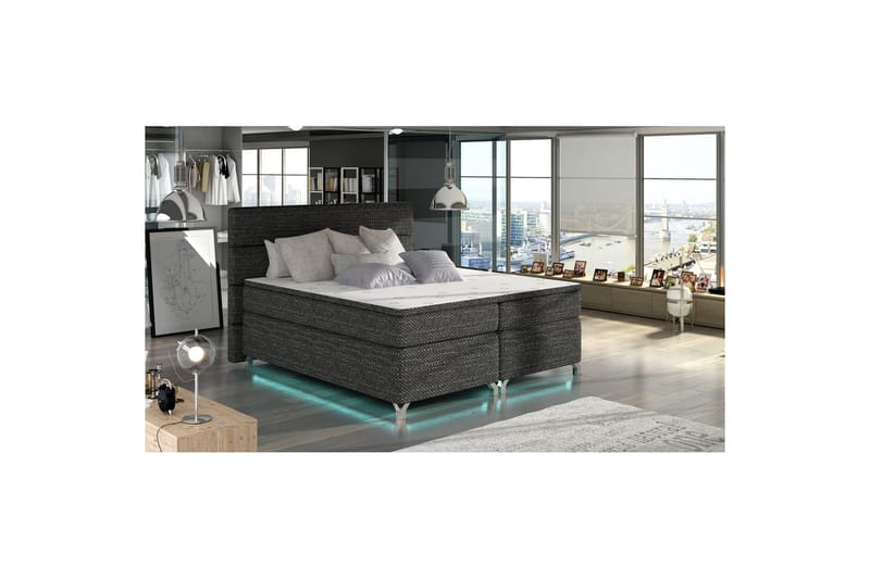 Resårbotten Eltap Amadeo med LED - Berlin 02, Mörkgrå, 160x200 cm - Möbler - Säng - Kontinentalsäng
