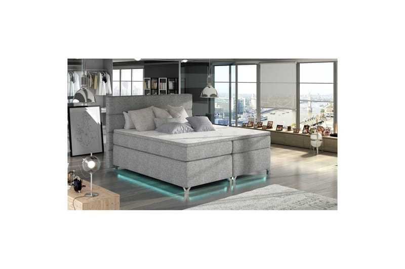 Resårbotten Eltap Amadeo med LED - Sawana 21, Grå, 160x200 cm - M öbler - Säng - Kontinentalsäng