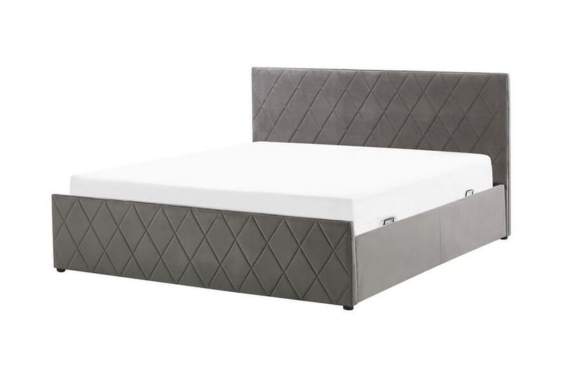 Rochefort Förvaringssäng 140x200 cm - Sammet/Grå - Möbler - Säng - Sängram & sängstomme