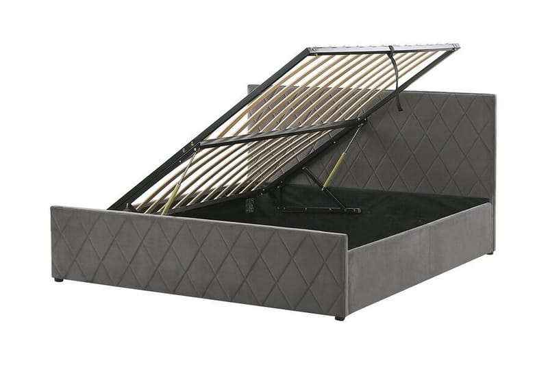 Rochefort Förvaringssäng 140x200 cm - Sammet/Grå - Möbler - Säng - Sängram & sängstomme