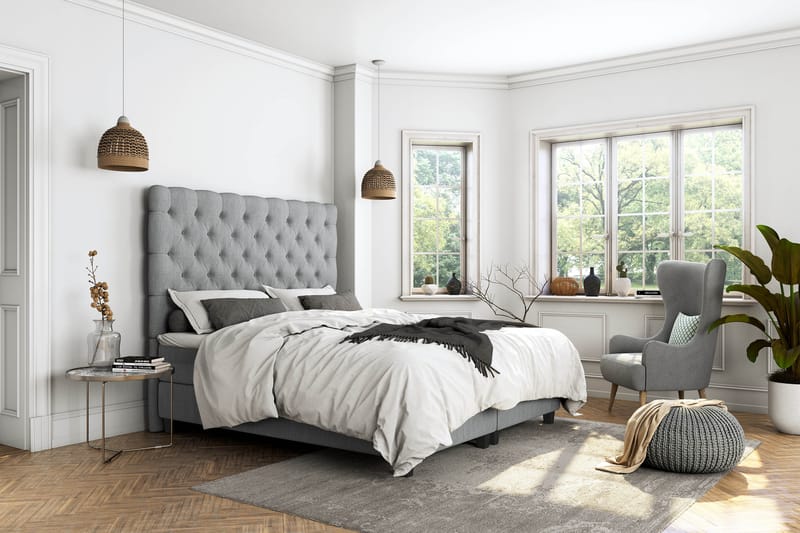 Royal Sängpaket med Förvaring105x200  Ljusgrå - Ljusgrå (+Fler val) - Möbler - Säng - Kontinentalsäng