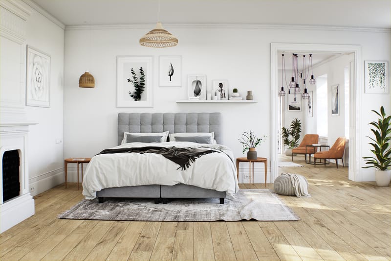 Royal Sängpaket med Förvaring160x200  Ljusgrå - Ljusgrå (+Fler val) - Möbler - Säng - Ramsäng