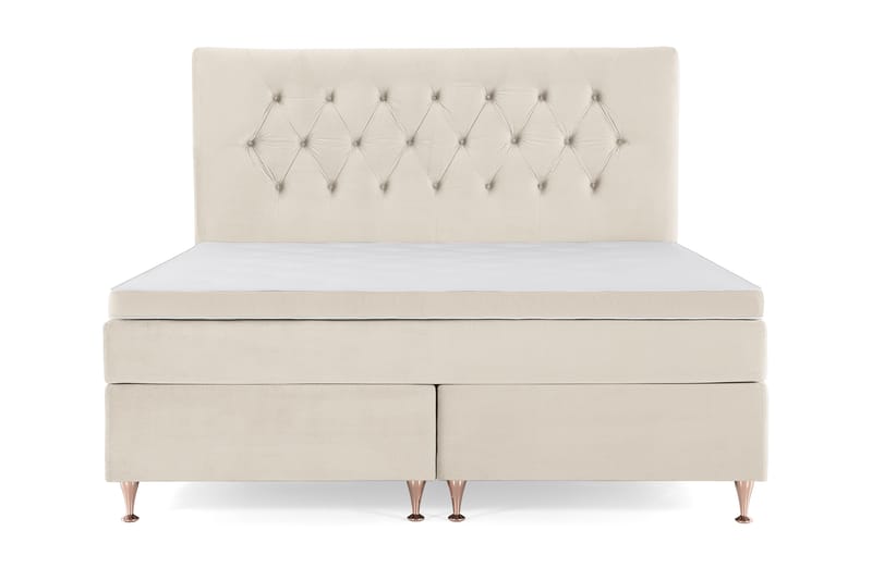 Royal Velvet Komplett Sängpaket 160x200 cm - Beige med låga rosében - Möbler - Säng - Komplett sängpaket