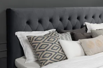 Royal Velvet Komplett Sängpaket 160x200 cm - Svart med Låga Rosében - Möbler - Säng - Komplett sängpaket