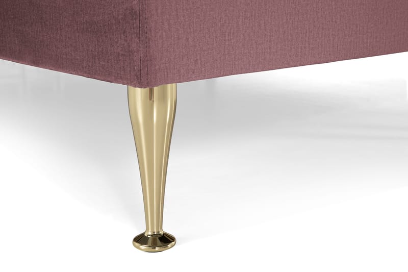 Royal Velvet Komplett Sängpaket 210x210 cm - Rosa med Höga Guldben - Möbler - Säng - Kontinentalsäng