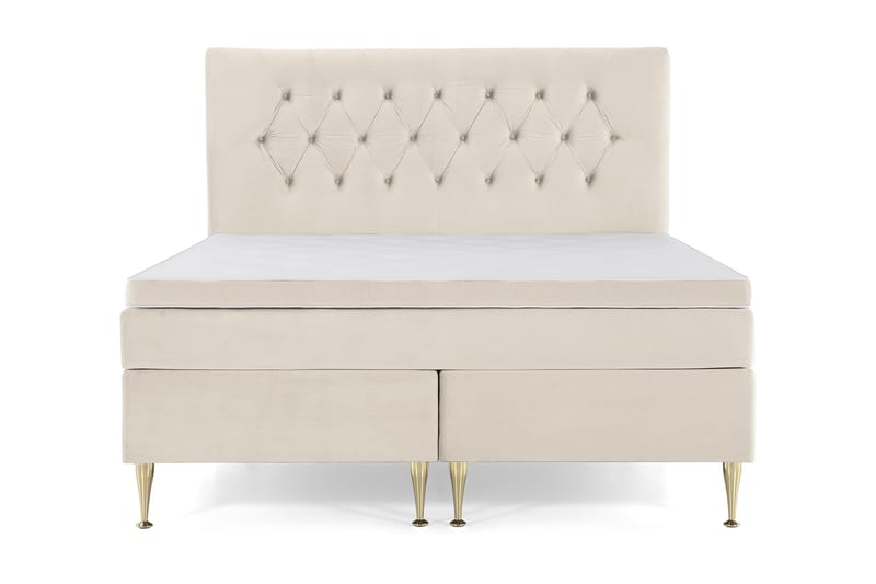 Royal Velvet Komplett Sängpaket Kontinentalsäng 180x200 cm, Beige / Sammet