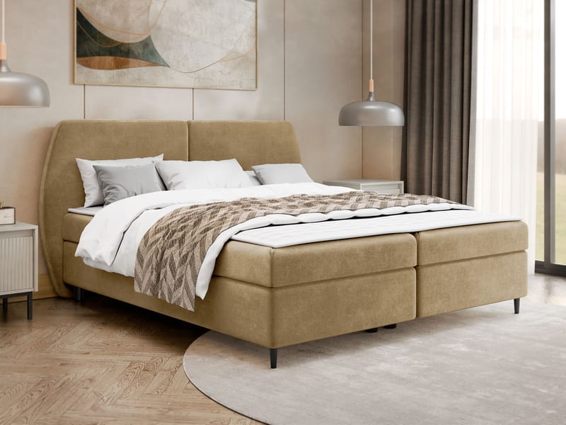 Rynricon Sängpaket Kontinentalsäng 160x200 cm - Beige - Möbler - Säng - Komplett sängpaket