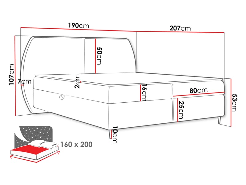 Rynricon Sängpaket Kontinentalsäng 160x200 cm - Brun - Möbler - Säng - Komplett sängpaket