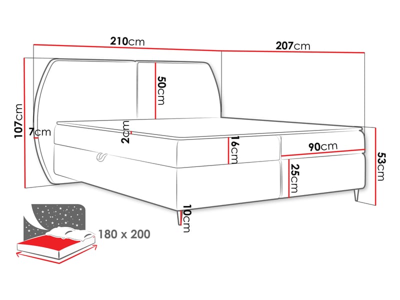 Rynricon Sängpaket Kontinentalsäng 180x200 cm - Brun - Möbler - Säng - Komplett sängpaket