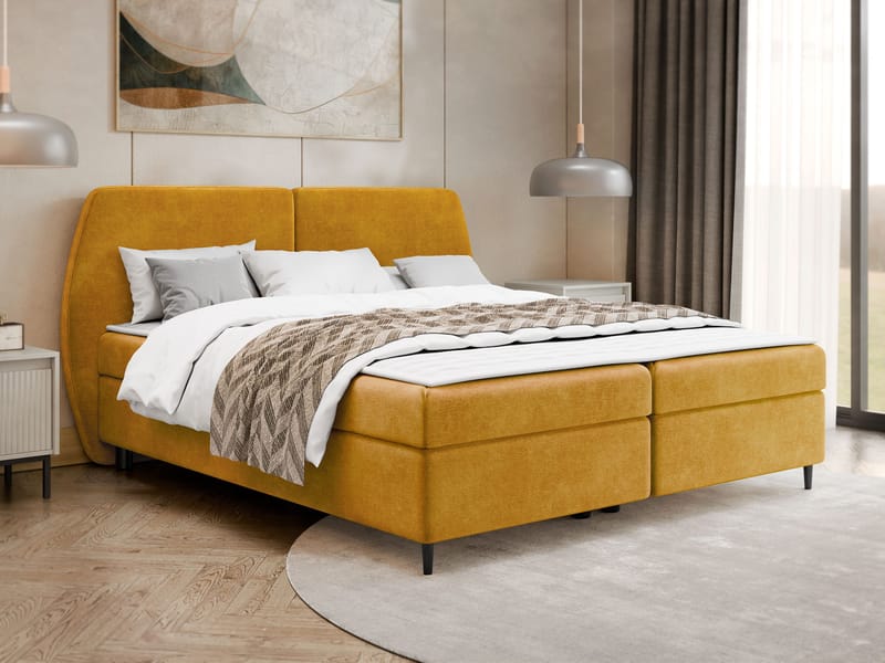 Rynricon Sängpaket Kontinentalsäng 180x200 cm - Gul - Möbler - Säng - Komplett sängpaket