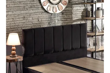 Ryntham Sängram Dubbel med Sänggavel 150x200 cm - Svart - Möbler - Säng - Sängram & sängstomme