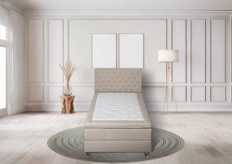 Säng 120 x 200 cm + sänggavel - Dream - beige - Möbler - Säng - Enkelsäng