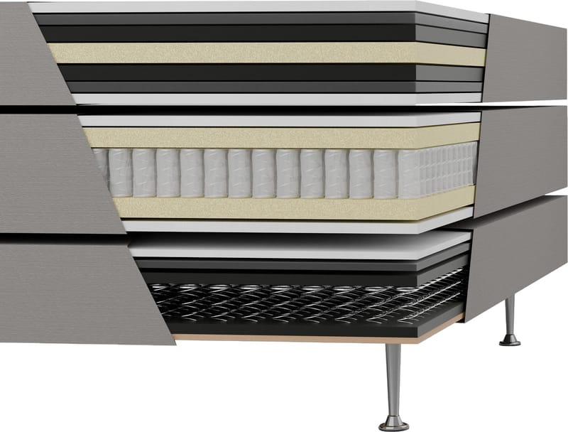 Säng 120 x 200 cm + sänggavel - Dream - beige - Möbler - Säng - Enkelsäng