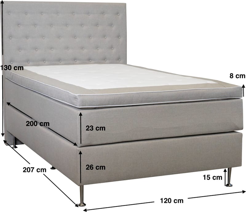 Säng 120 x 200 cm + sänggavel - Dream - beige - Möbler - Säng - Enkelsäng