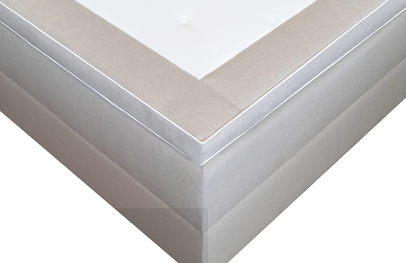 Säng 120x200 cm beige med förvaring 5 zoner pocket - Sänggavel ingår - beige - Möbler - Säng - Enkelsäng