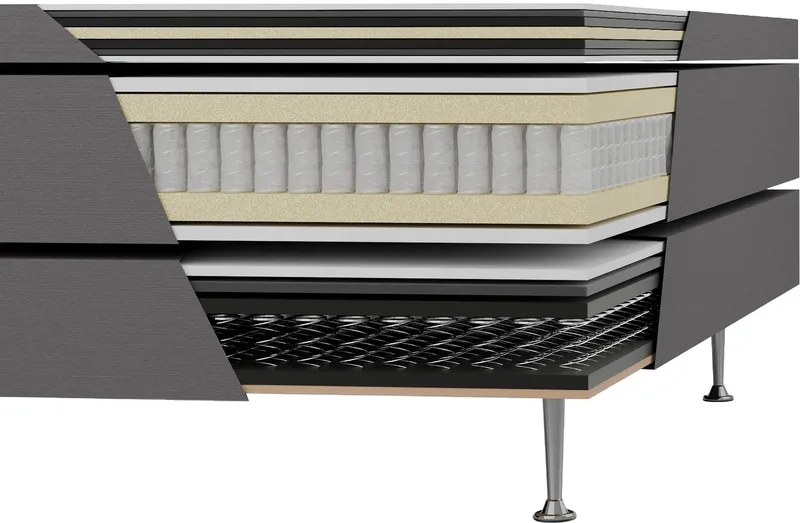 Säng 160x200 cm beige 5-zoner - beige valdos 12 - Möbler - Säng - Kontinentalsäng