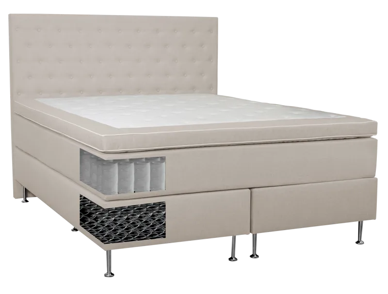 Säng 160x200 cm beige 5-zoner - beige valdos 12 - Möbler - Säng - Kontinentalsäng