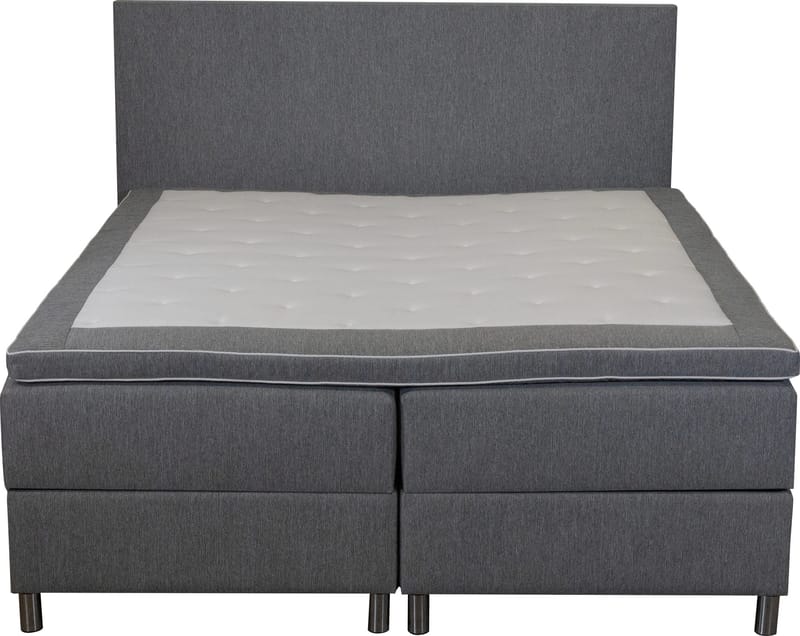 Säng 160x200 cm med förvaring grå - ljusgrå - Möbler - Säng - Kontinentalsäng