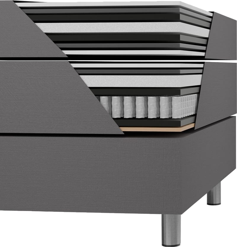 Säng 160x200 cm med förvaring grå - ljusgrå - Möbler - Säng - Kontinentalsäng