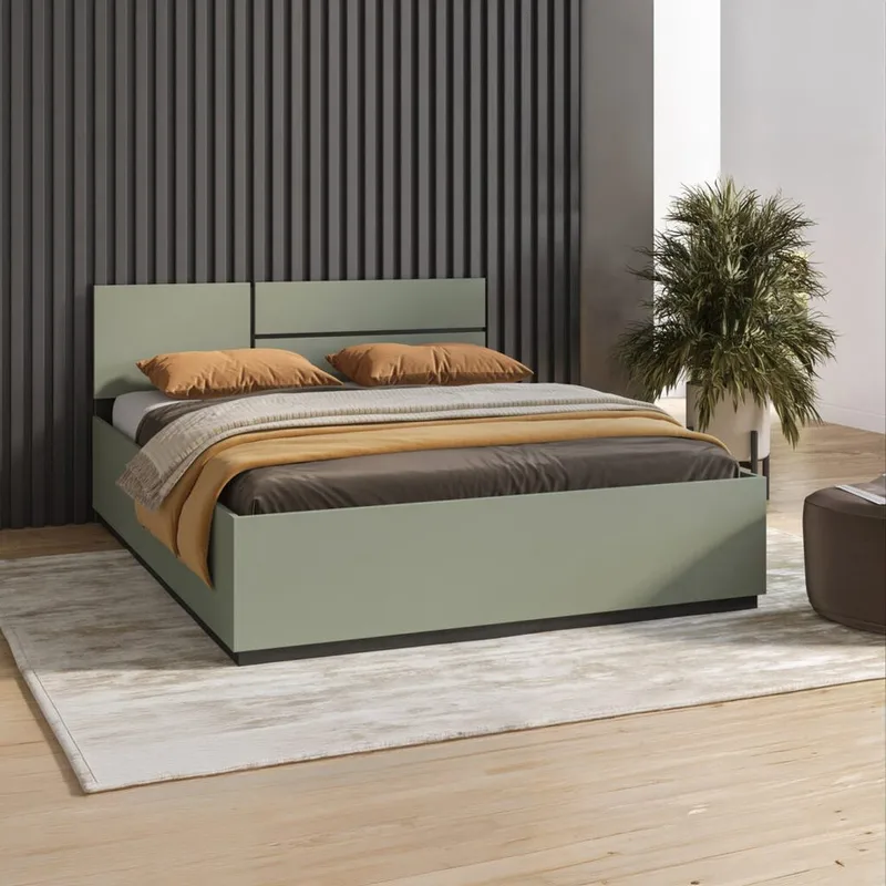 Säng Cross S - 160 cm, Grön - Möbler - Säng - Sängram & sängstomme