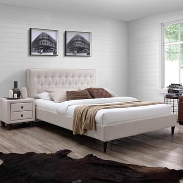 Säng Emilia 160x200 cm med madrass Harmony Duo Season - Beige - Möbler - Säng - Komplett sängpaket