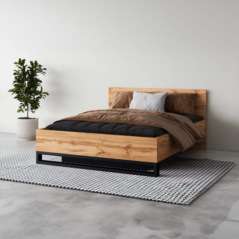 Säng Halle S med ram på gaslyft och förvaringsbox - 140 cm - Möbler - Säng - Sängram & sängstomme