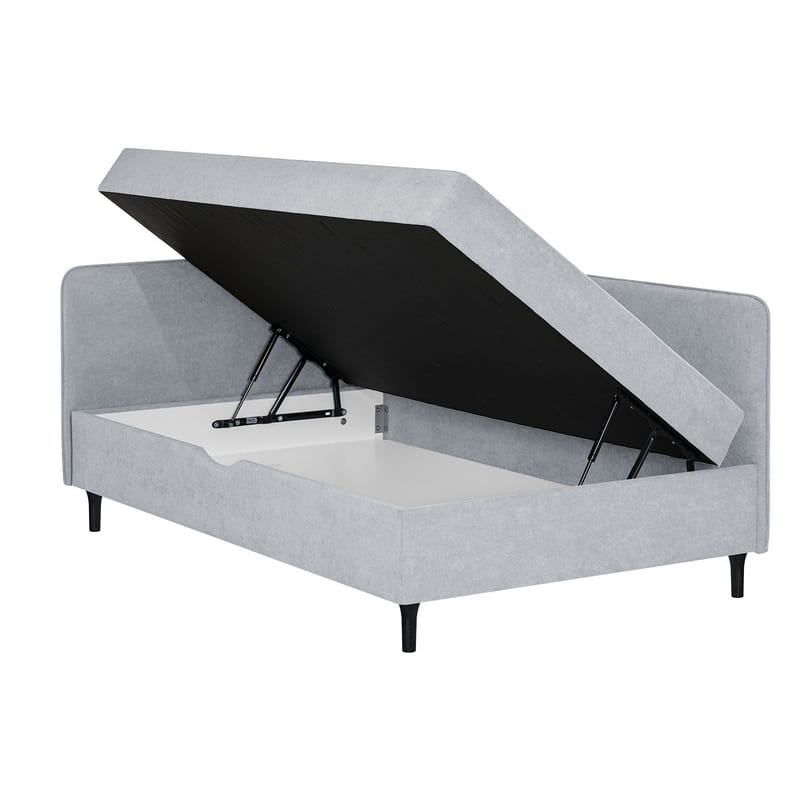 Säng Henriette 120x200 cm, med förvaring 120x40x75 cm, Melamin med ekbark - Grå - Möbler - Säng - Enkelsäng