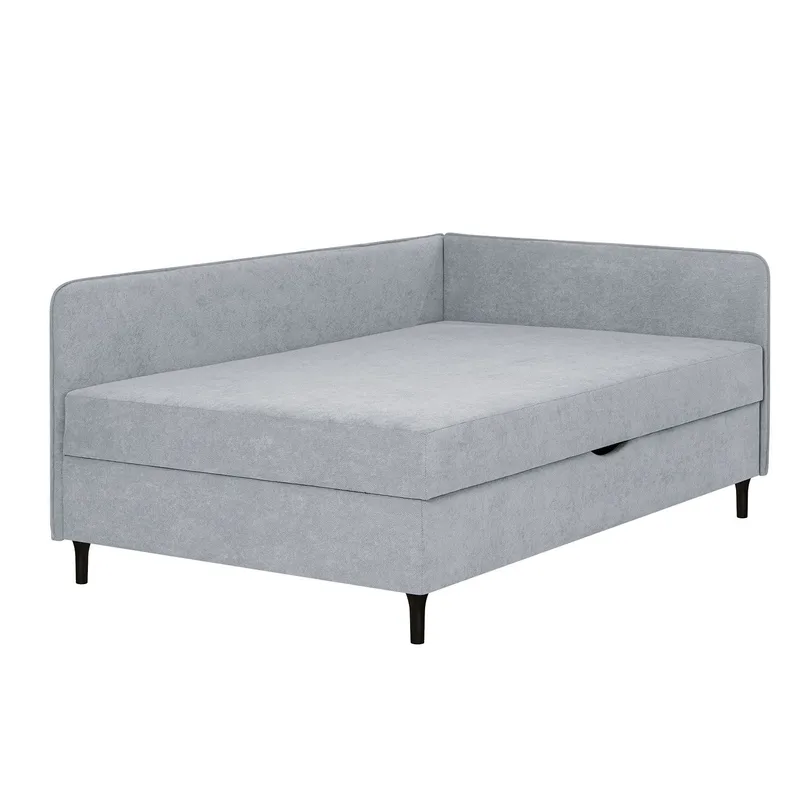 Säng Henriette 120x200 cm, med förvaring 150x40x74 cm, Melamin med ekbark, Grå