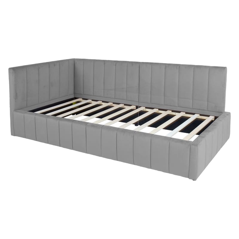 Säng Jasper 90x200 cm 75x40xh102 cm, ek - Grå - Möbler - Säng - Sängram & sängstomme