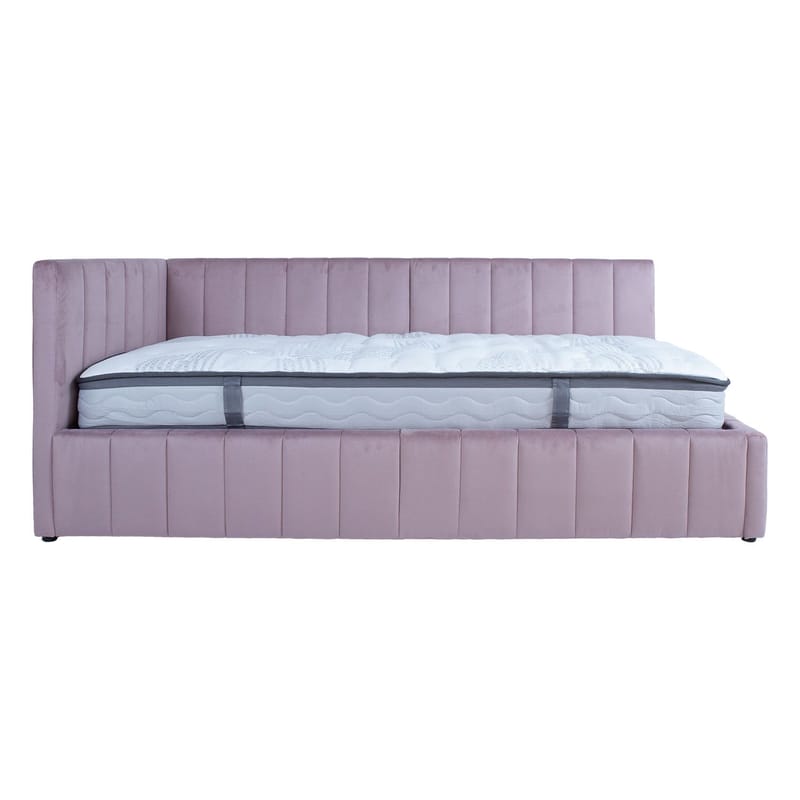 Säng Jasper 90x200 cm med madrass Harmony Duo 100x40xh140 cm, ek - mauverosa - Möbler - Säng - Komplett sängpaket