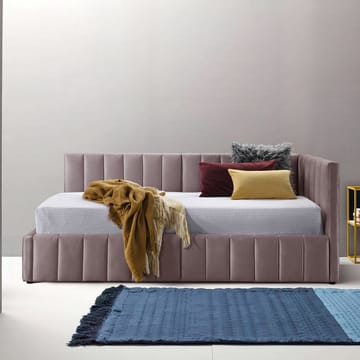 Säng Jasper 90x200 cm med madrass Harmony Duo 100x40xh140 cm, ek - mauverosa - Möbler - Säng - Sängram & sängstomme