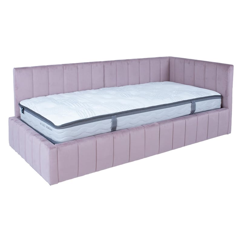 Säng Jasper 90x200 cm med madrass Harmony Duo 100x40xh140 cm, ek - mauverosa - Möbler - Säng - Komplett sängpaket