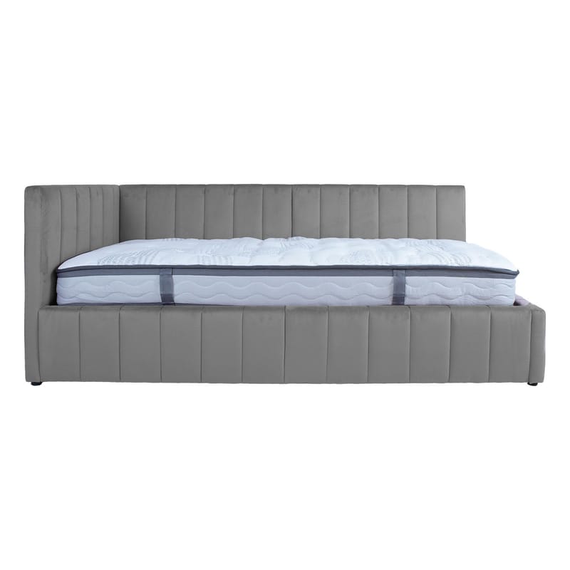 Säng Jasper 90x200 cm med madrass Harmony Duo 80x40xh85 cm, melamin med ekbark - grå - Möbler - Säng - Komplett sängpaket