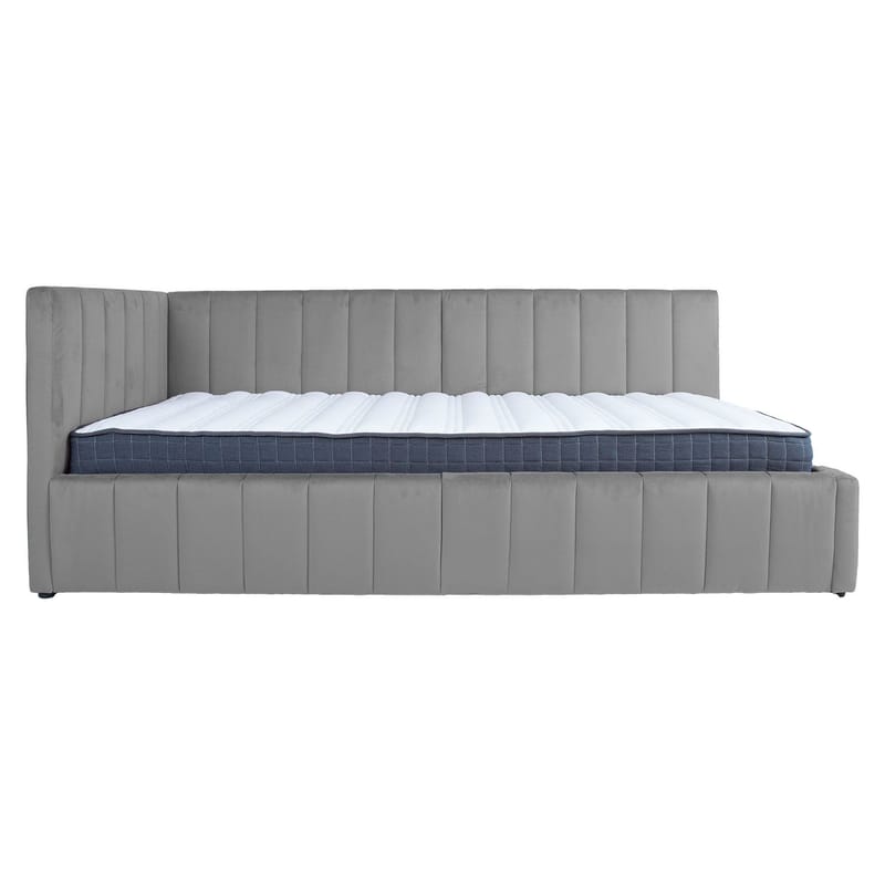 Säng Jasper 90x200 cm med madrass Harmony Uno 106x40xh76 cm, Ek - grå - Möbler - Säng - Komplett sängpaket