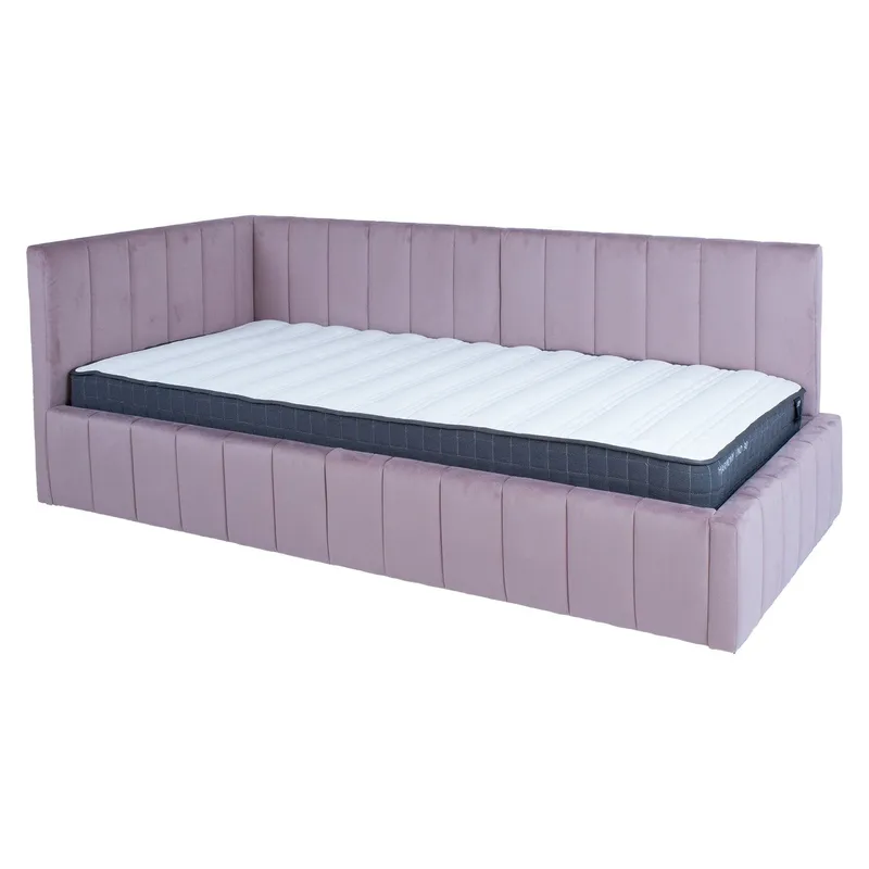 Säng Jasper 90x200 cm med madrass Harmony Uno 180x40xh76 cm, Ek - mauverosa - Möbler - Säng - Komplett sängpaket