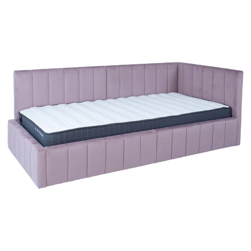 Säng Jasper 90x200 cm med madrass Harmony Uno 180x40xh76 cm, Ek - mauverosa - Möbler - Säng - Komplett sängpaket