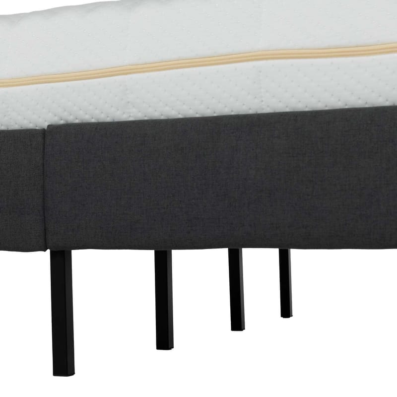 Säng Juno 90x200 cm med madrass Kukka Duo 11 zoner - Grå - Möbler - Säng - Komplett sängpaket