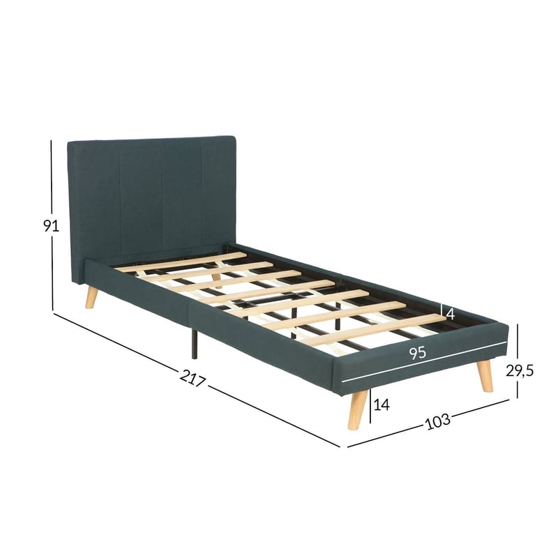 Säng Juno 90x200 cm med madrass Kukka Duo 11 zoner - Grå - Möbler - Säng - Komplett sängpaket