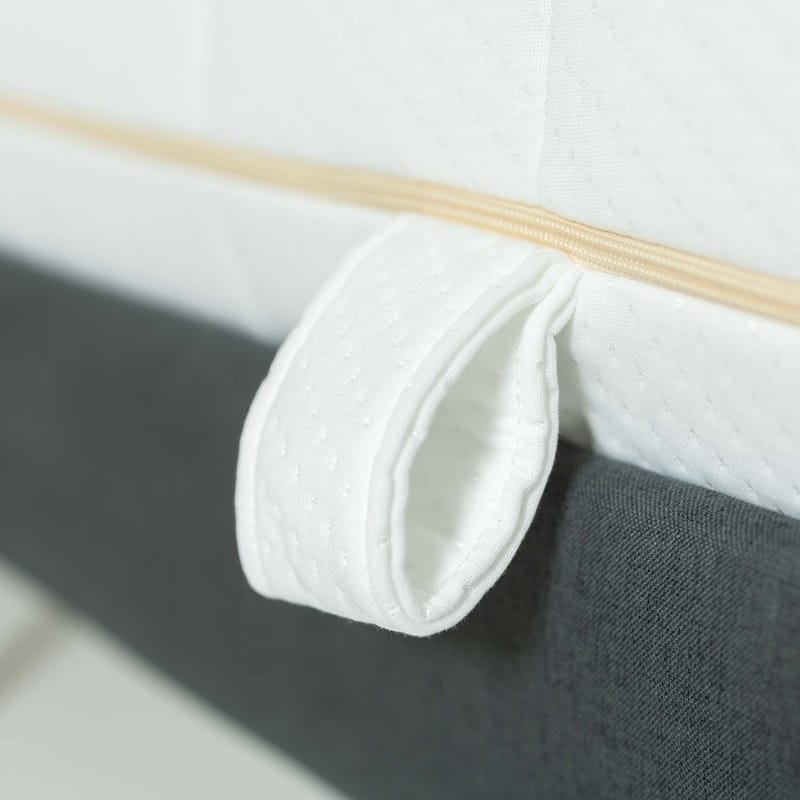 Säng Juno 90x200 cm med madrass Kukka Duo 11 zoner - Grå - Möbler - Säng - Komplett sängpaket