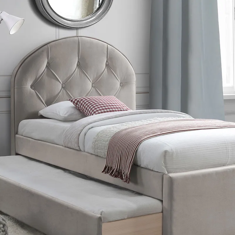 Säng Lara med två madrasser Harmony Uno 90x200 cm - Champagne - Möbler - Säng - Komplett sängpaket