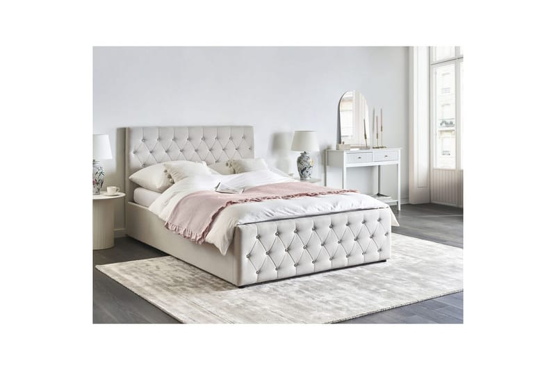 Säng med förvaring Amiens - Beige, 140x200 cm - Möbler - Säng - Sängram & sängstomme