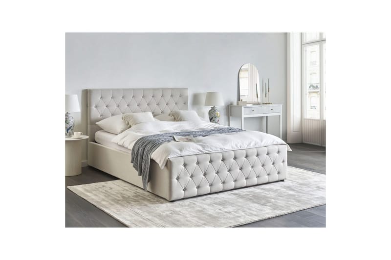 Säng med förvaring Amiens - Beige, 160x200 cm - Möbler - Säng - Sängram & sängstomme